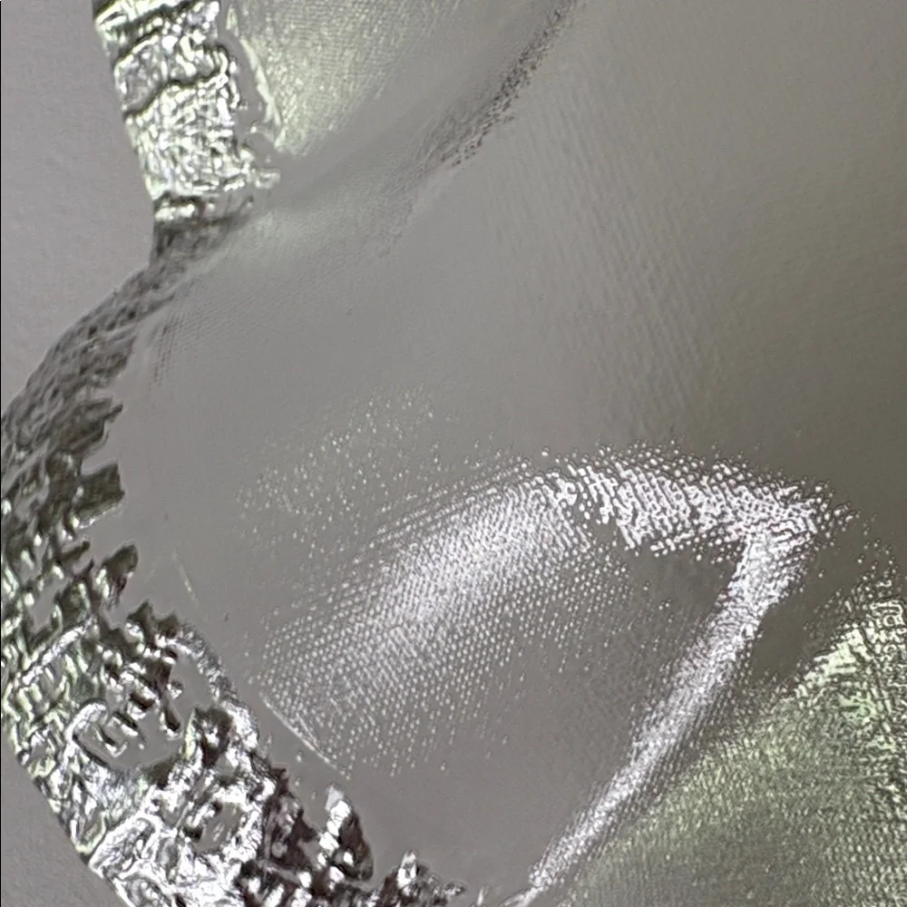 Vietri Rufolo Glass Platter in Platinum Ruffles Shimmer Entertaining Holiday